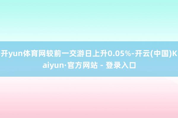 开yun体育网较前一交游日上升0.05%-开云(中国)Kaiyun·官方网站 - 登录入口