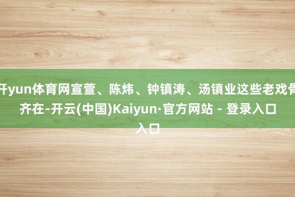 开yun体育网宣萱、陈炜、钟镇涛、汤镇业这些老戏骨齐在-开云(中国)Kaiyun·官方网站 - 登录入口