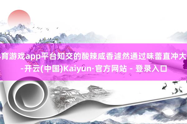 体育游戏app平台知交的酸辣咸香遽然通过味蕾直冲大脑-开云(中国)Kaiyun·官方网站 - 登录入口