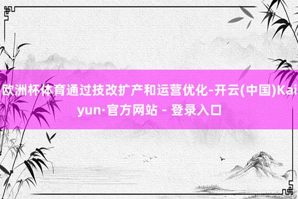 欧洲杯体育通过技改扩产和运营优化-开云(中国)Kaiyun·官方网站 - 登录入口
