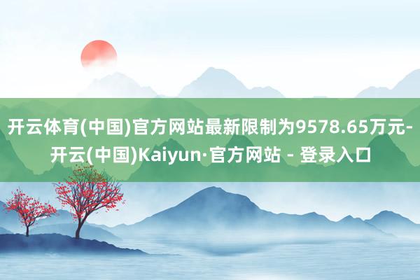 开云体育(中国)官方网站最新限制为9578.65万元-开云(中国)Kaiyun·官方网站 - 登录入口