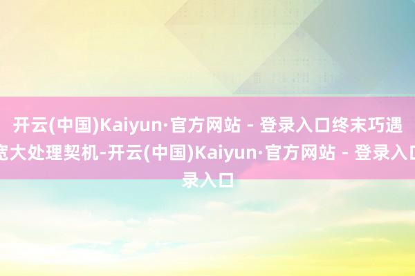 开云(中国)Kaiyun·官方网站 - 登录入口终末巧遇宽大处理契机-开云(中国)Kaiyun·官方网站 - 登录入口