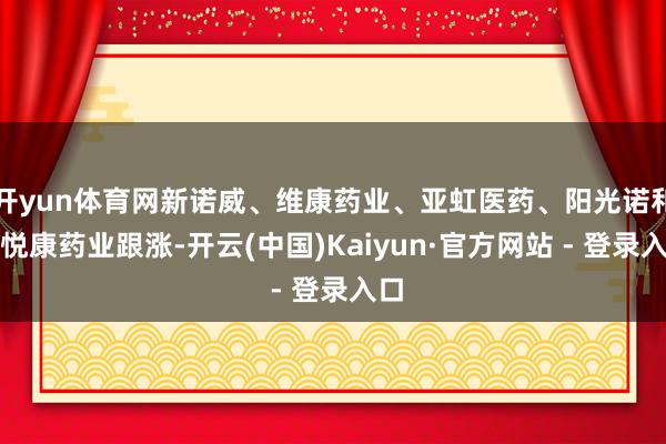 开yun体育网新诺威、维康药业、亚虹医药、阳光诺和、悦康药业跟涨-开云(中国)Kaiyun·官方网站 - 登录入口