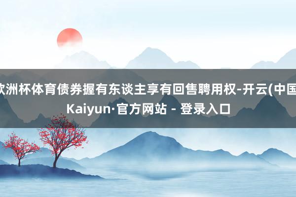 欧洲杯体育债券握有东谈主享有回售聘用权-开云(中国)Kaiyun·官方网站 - 登录入口