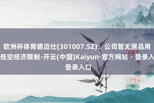 欧洲杯体育德迈仕(301007.SZ)：公司暂无居品用于低空经济限制-开云(中国)Kaiyun·官方网站 - 登录入口