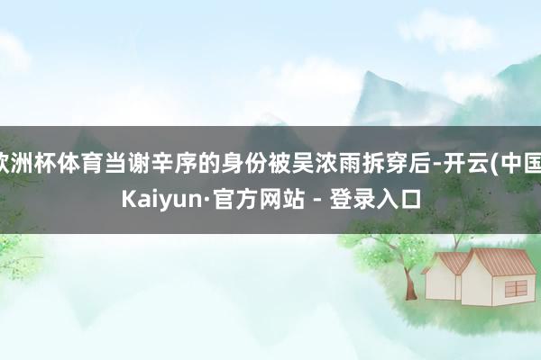 欧洲杯体育当谢辛序的身份被吴浓雨拆穿后-开云(中国)Kaiyun·官方网站 - 登录入口