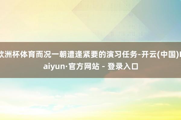 欧洲杯体育而况一朝遭逢紧要的演习任务-开云(中国)Kaiyun·官方网站 - 登录入口
