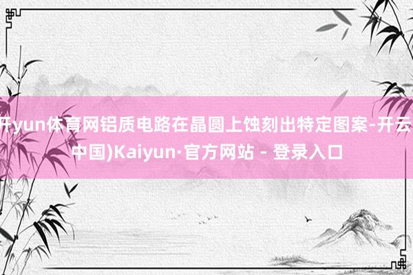 开yun体育网铝质电路在晶圆上蚀刻出特定图案-开云(中国)Kaiyun·官方网站 - 登录入口