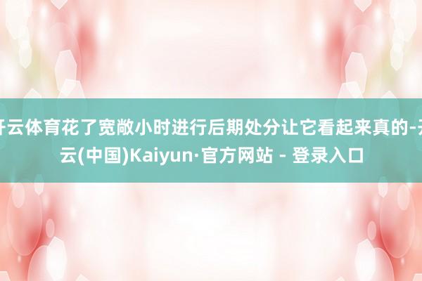 开云体育花了宽敞小时进行后期处分让它看起来真的-开云(中国)Kaiyun·官方网站 - 登录入口