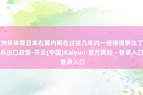 欧洲杯体育日本右翼内阁在过往几年内一经慢慢镌汰了刀兵出口政策-开云(中国)Kaiyun·官方网站 - 登录入口