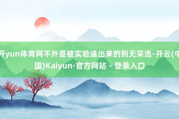 开yun体育网不外是被实验逼出来的别无采选-开云(中国)Kaiyun·官方网站 - 登录入口