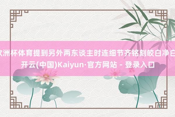 欧洲杯体育提到另外两东谈主时连细节齐铭刻皎白净白-开云(中国)Kaiyun·官方网站 - 登录入口