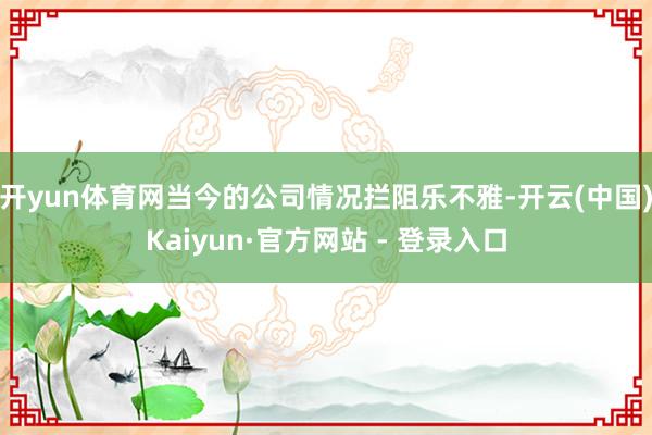 开yun体育网当今的公司情况拦阻乐不雅-开云(中国)Kaiyun·官方网站 - 登录入口
