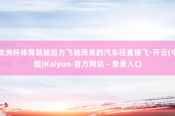 欧洲杯体育就被后方飞驰而来的汽车径直撞飞-开云(中国)Kaiyun·官方网站 - 登录入口